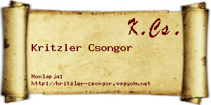 Kritzler Csongor névjegykártya